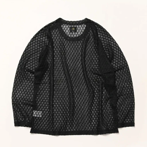 L/S U-Neck Tee - Pe/W Raschel Lace