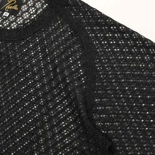 L/S U-Neck Tee - Pe/W Raschel Lace