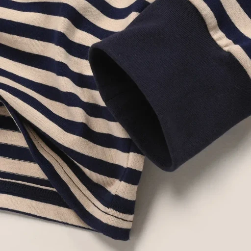 L/S Crew Neck Tee - Cotton Stripe Jersey