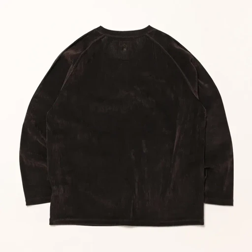L/S U-Neck Tee - Flocked Stripe Lace