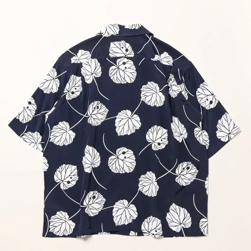 S/S Open Collar Shirt - Leaf