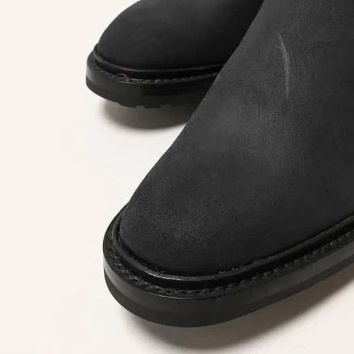 Black Waxy Commander Elastic Sided Boots