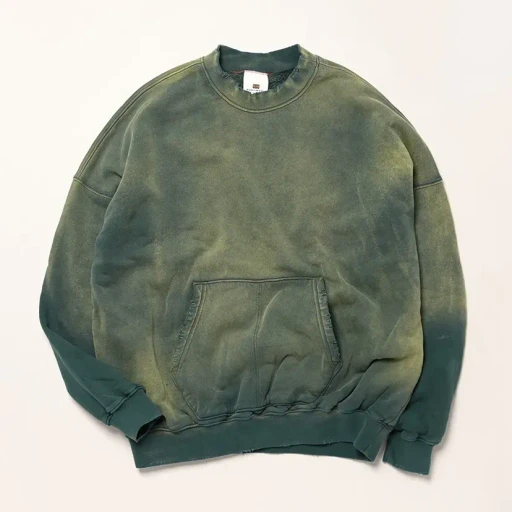 Oversize Kangaroo Pocket Crew Neck Aged