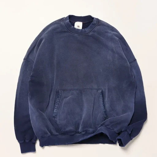 Oversize Kangaroo Pocket Crew Neck Aged