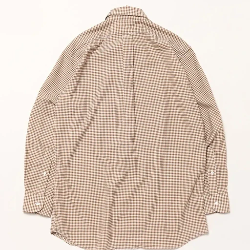 6-Button Gingham Wool Check Shirt