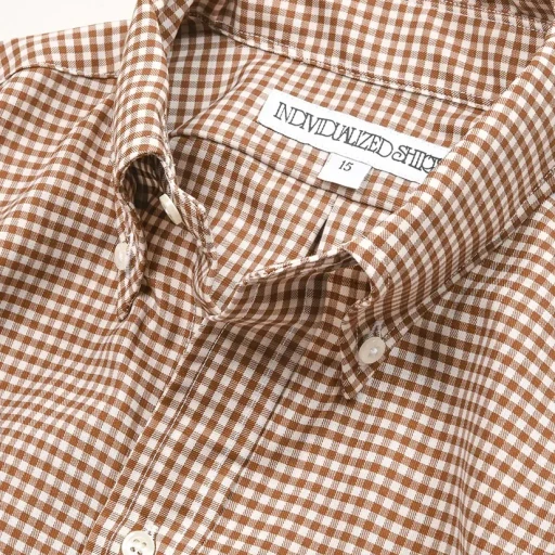 6-Button Gingham Wool Check Shirt