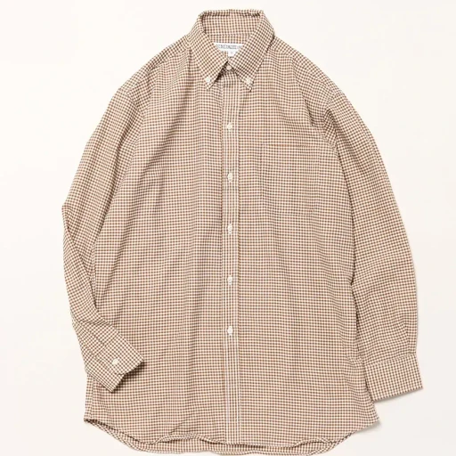 6-Button Gingham Wool Check Shirt