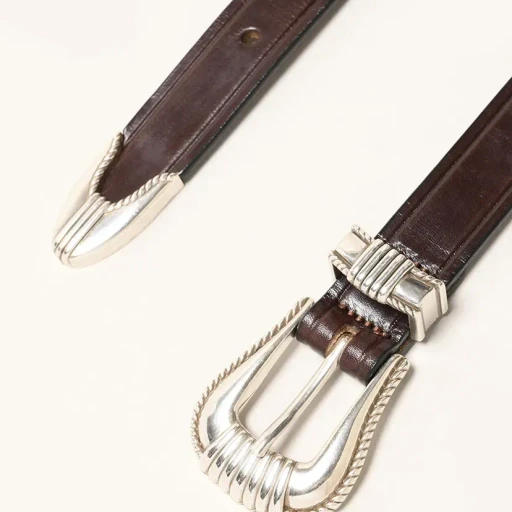 3-Piece Silver Buckle Belts