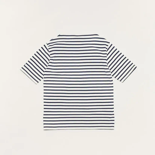 Ouessant Short Sleeve Shirts-Ecru×Marine