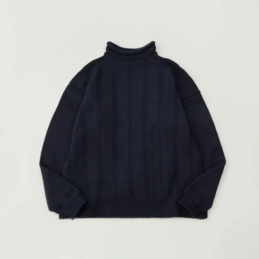 Merino Wool Roll Neck Sweater Made By Guernsey Woollens