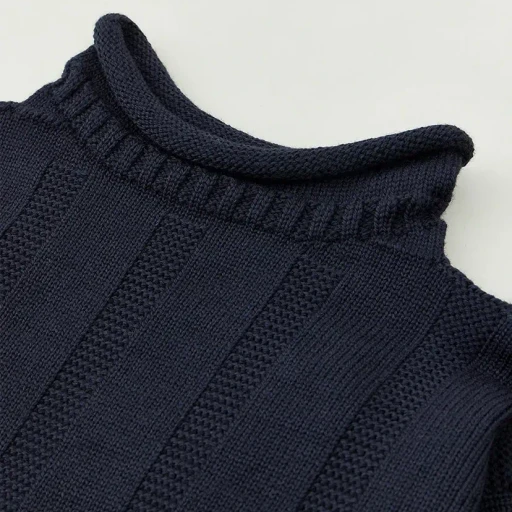 Merino Wool Roll Neck Sweater Made By Guernsey Woollens