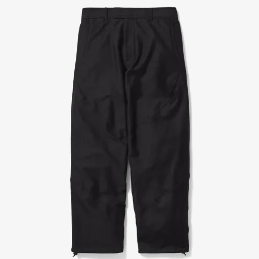 Cotton Silk Blend Helicoid Wide Pants