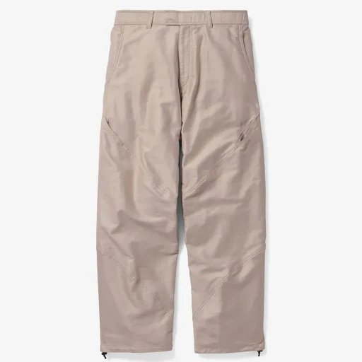 Cotton Silk Blend Helicoid Wide Pants