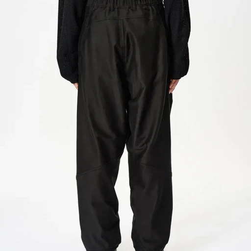Cotton Silk Blend Helicoid Wide Pants