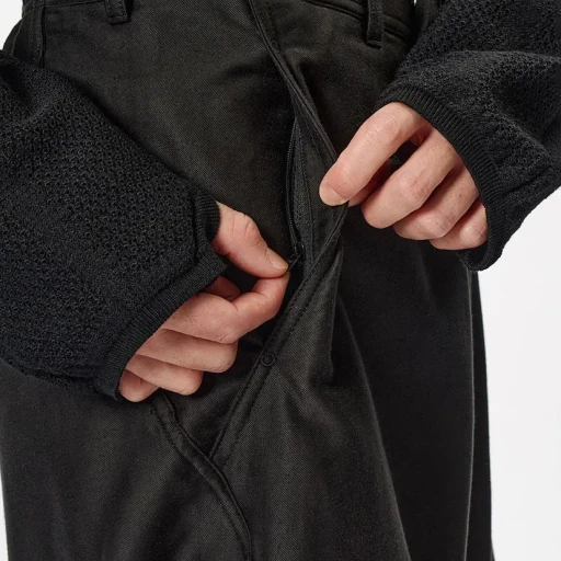 Cotton Silk Blend Helicoid Wide Pants