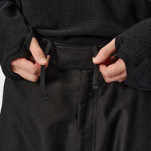 Cotton Silk Blend Helicoid Wide Pants