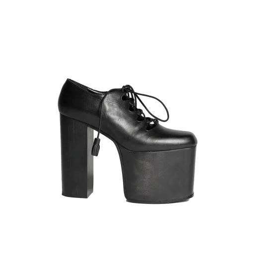 Hollow Cross Lace Up Platforms