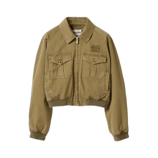 Garment-Dyed Cotton Satin Bomber Jacket