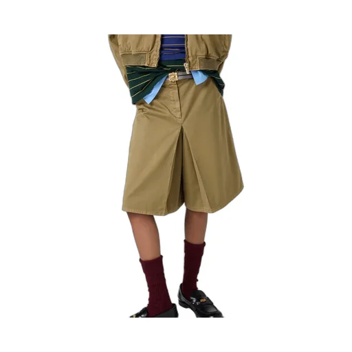 Miu Miu Garment-Dyed Belted Midi Skirt