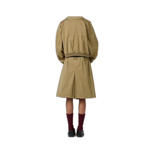 Miu Miu Garment-Dyed Belted Midi Skirt