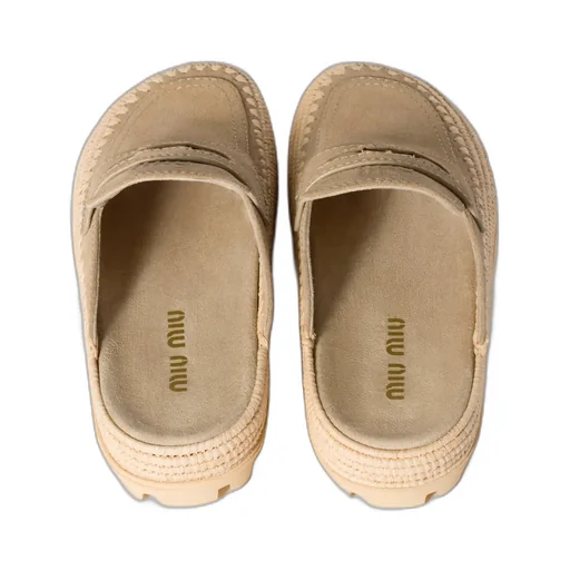 Miu Miu Logo-Embossed Slip-On Mules