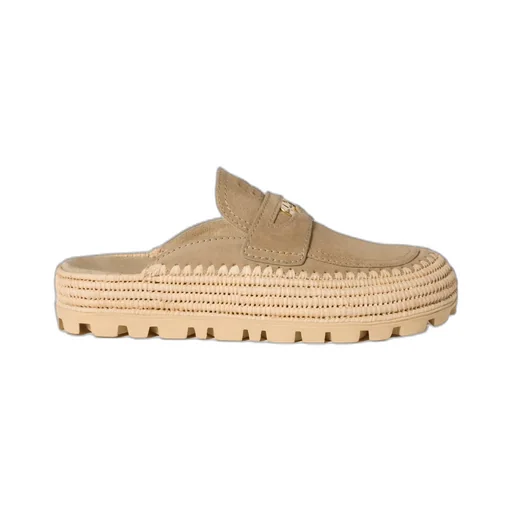 Miu Miu Logo-Embossed Slip-On Mules