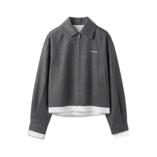 Miu Miu Zip-Up Shirt Jacket