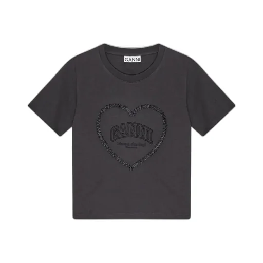 Ganni T-Shirt With Embroidered Logo