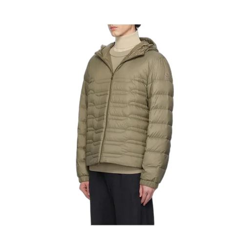 Aleso Hooded Geometric-Quilted Short Down Jacket