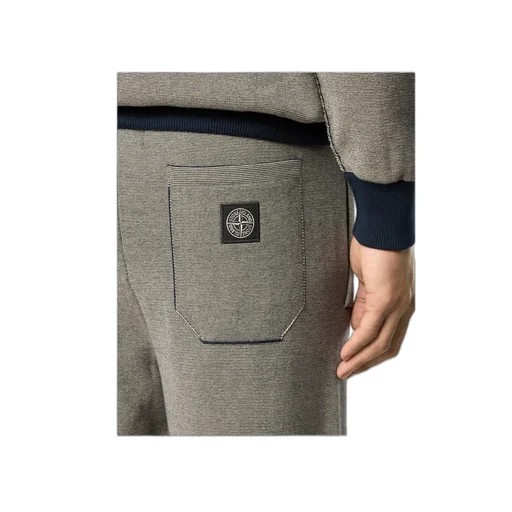 Loose Fit Straight Leg Knit Trousers With Two-Tone Stitching