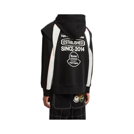 Moncler X Palm Angels Logo Patch Striped Hoodie