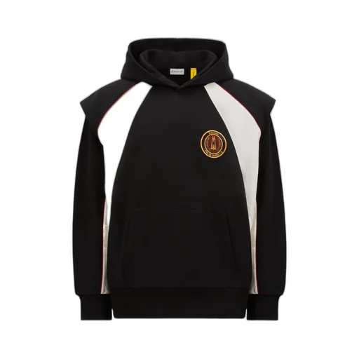 Moncler X Palm Angels Logo Patch Striped Hoodie