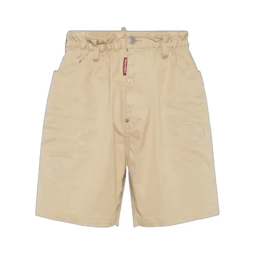 Stitched Cotton Shorts