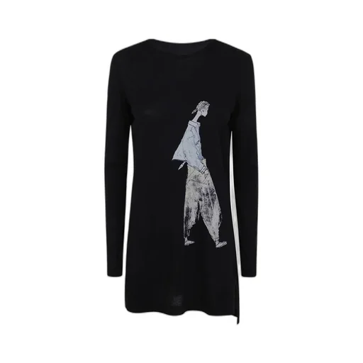 Yohji Yamamoto Graphic Long Sleeve Dress