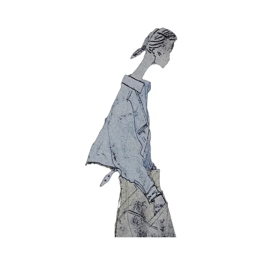 Yohji Yamamoto Graphic Long Sleeve Dress
