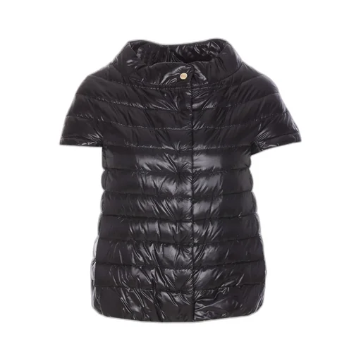 Snap-Button Short-Sleeved Down Jacket