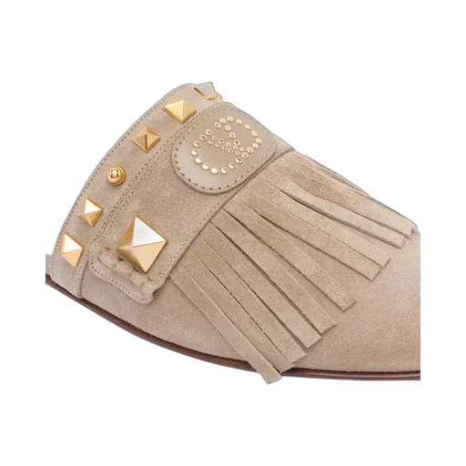 Valentino Garavani Rockstud Fringed Detailed Mules