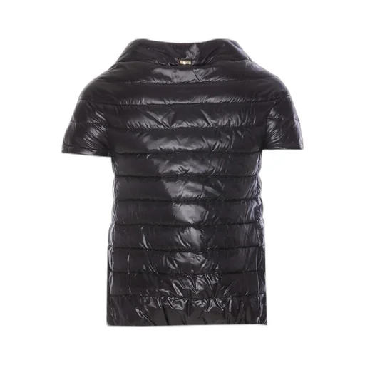 Snap-Button Short-Sleeved Down Jacket