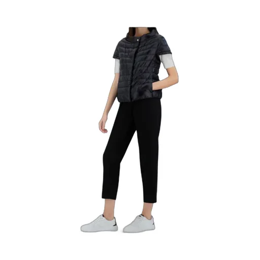 Snap-Button Short-Sleeved Down Jacket