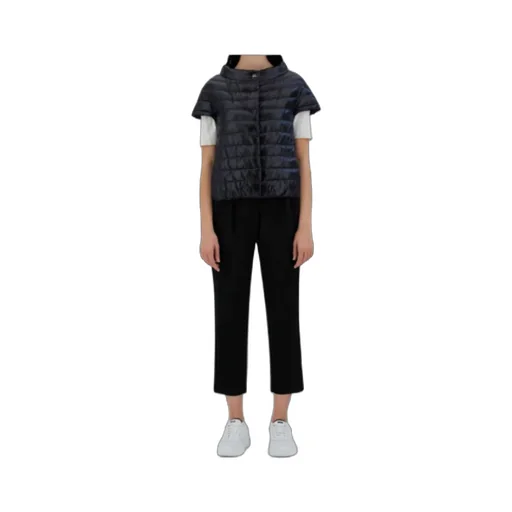 Snap-Button Short-Sleeved Down Jacket