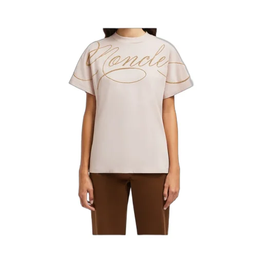 Moncler Embroidered Cursive Logo Crewneck T-Shirt