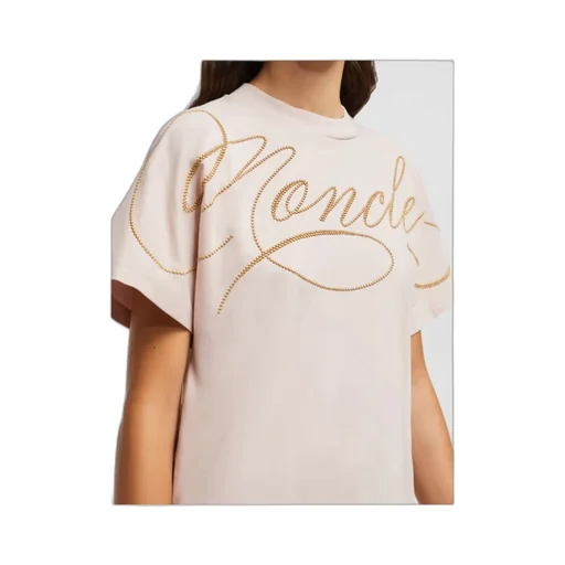Moncler Embroidered Cursive Logo Crewneck T-Shirt