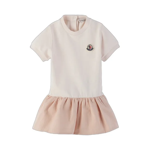 Moncler Enfant Logo Patch Gathered Dress