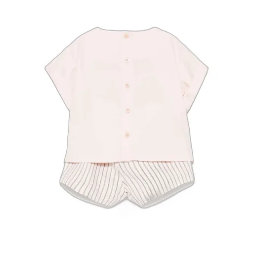Il Gufo Crewneck Striped Crewneck Short Set