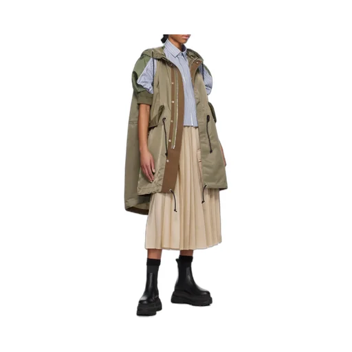 Sacai Drawstring Hem Hooded Vest