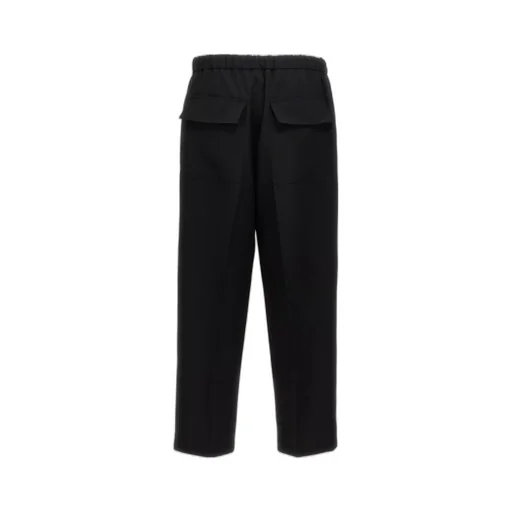 Elastic-Waist Wool Trousers