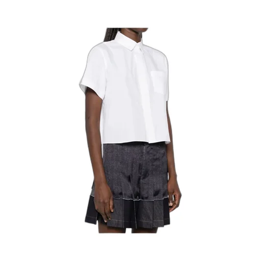 Sacai Striped Pleated Detail Shirt