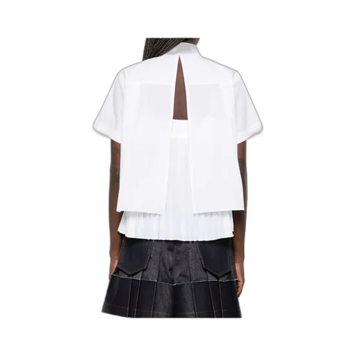 Sacai Striped Pleated Detail Shirt