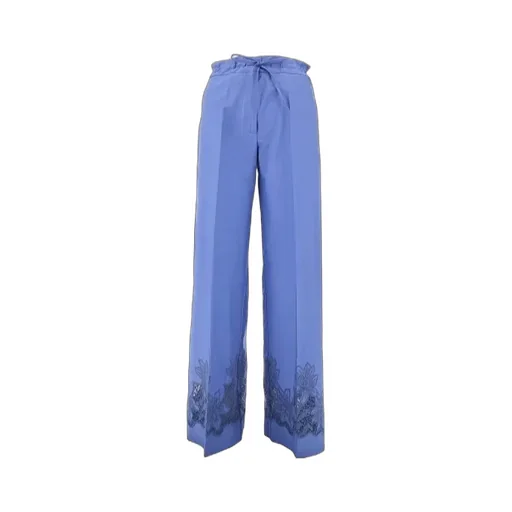 Floral-Embroidery Trousers