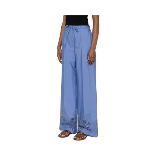 Floral-Embroidery Trousers